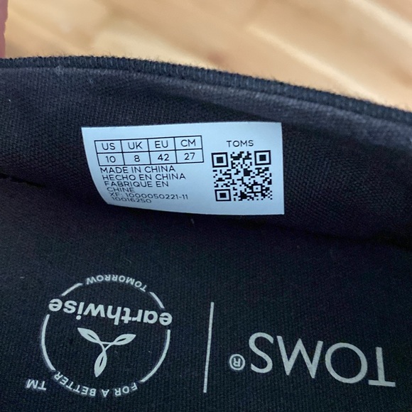 TOMS Black Espadrille Flats - Black - Size 10 - Picture 6 of 6